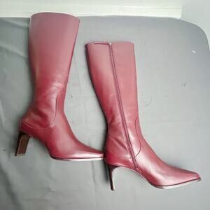 Reformation Claudette Ruby Leather Knee Boots Size 9